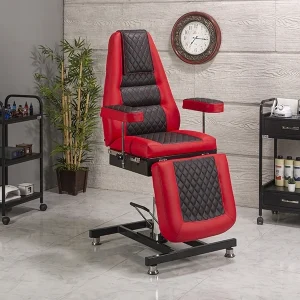 royal 3 hidrolikli dövme tattoo koltuğu | kırmızı siyah
