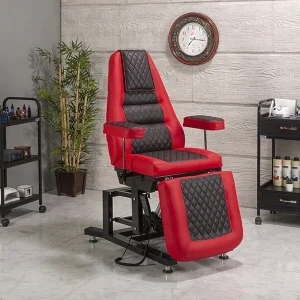 elegance 3 motorlu dövme tattoo koltuğu | kırmızı siyah