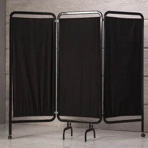 3 kanatlı paravan perde | siyah oval