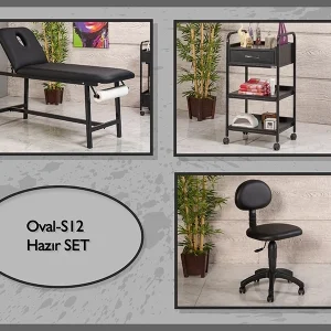 hazır setler | oval s12 | sedye (delikli), cihaz sehpası, sandalye