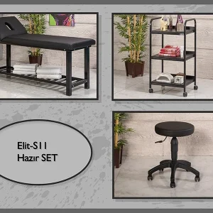 hazır setler | elit s11 | sedye (delikli), cihaz sehpası, tabure